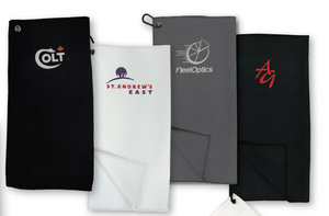 MICROFIBRE WAFFLE GOLF TOWEL - Embroidered